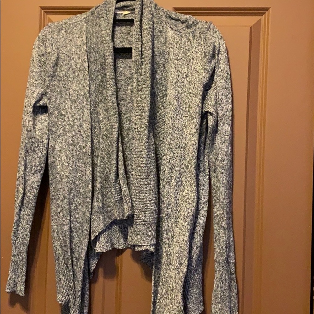 Dark grey cardigan.